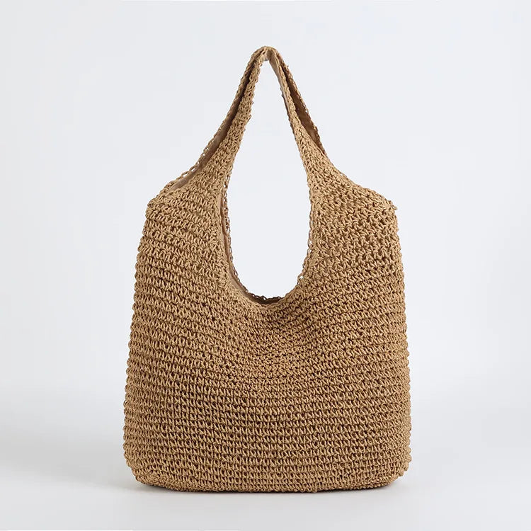 Fashion Straw Women Shoulder Bags Paper Woven Female Handbags Large Capacity Summer Beach Straw Bags Casual Tote Purses 2022