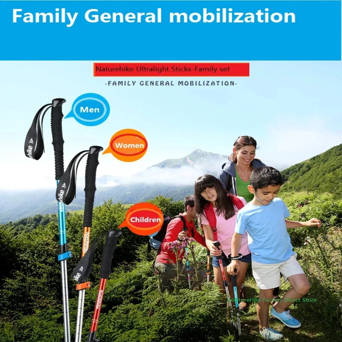 Alpenstocks Ultralight Trekking Folding Pole Walking Hiking sticks camping family Alpenstocks 1 pcs Walking stick self defense