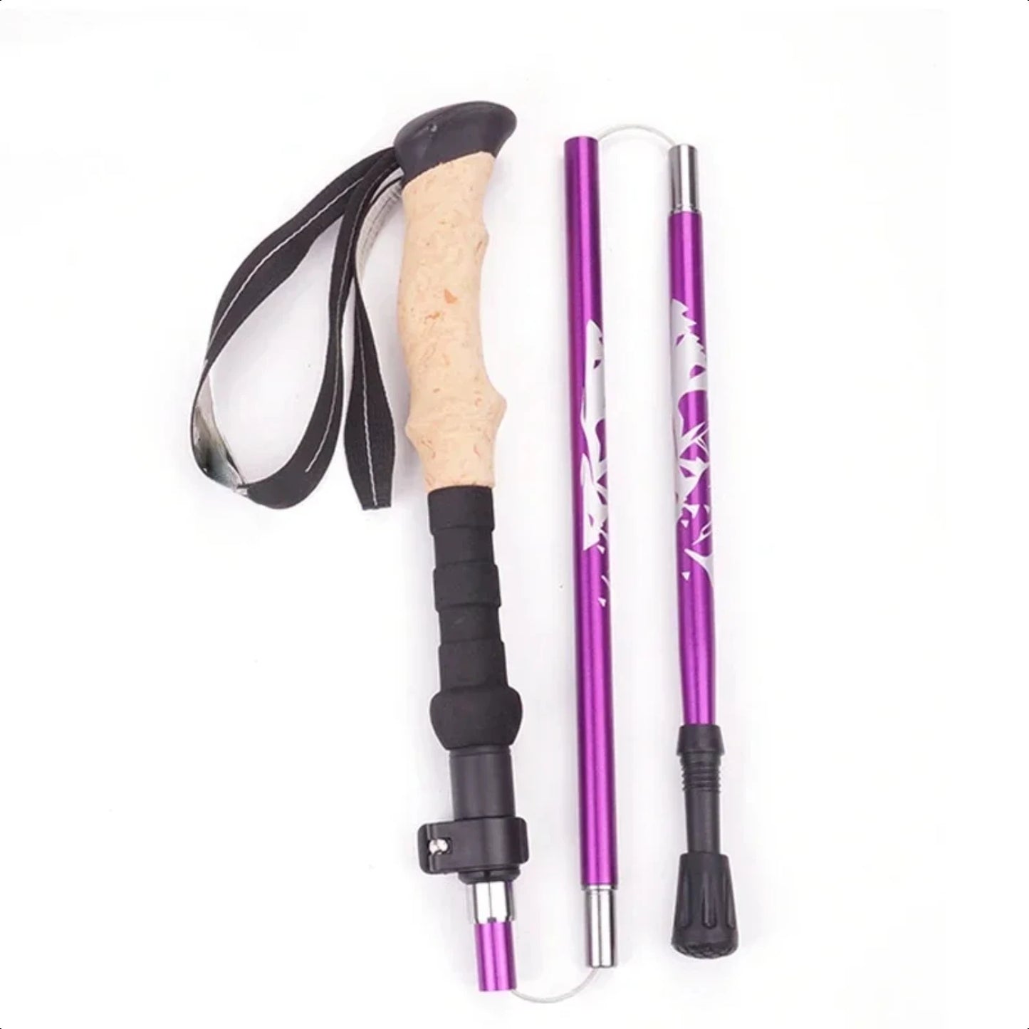 Ultralight Collapsible Telescopic Trekking Pole for Hiking and Travel, Anti Shock Alpinism Walking Stick for Outdoor Crutch