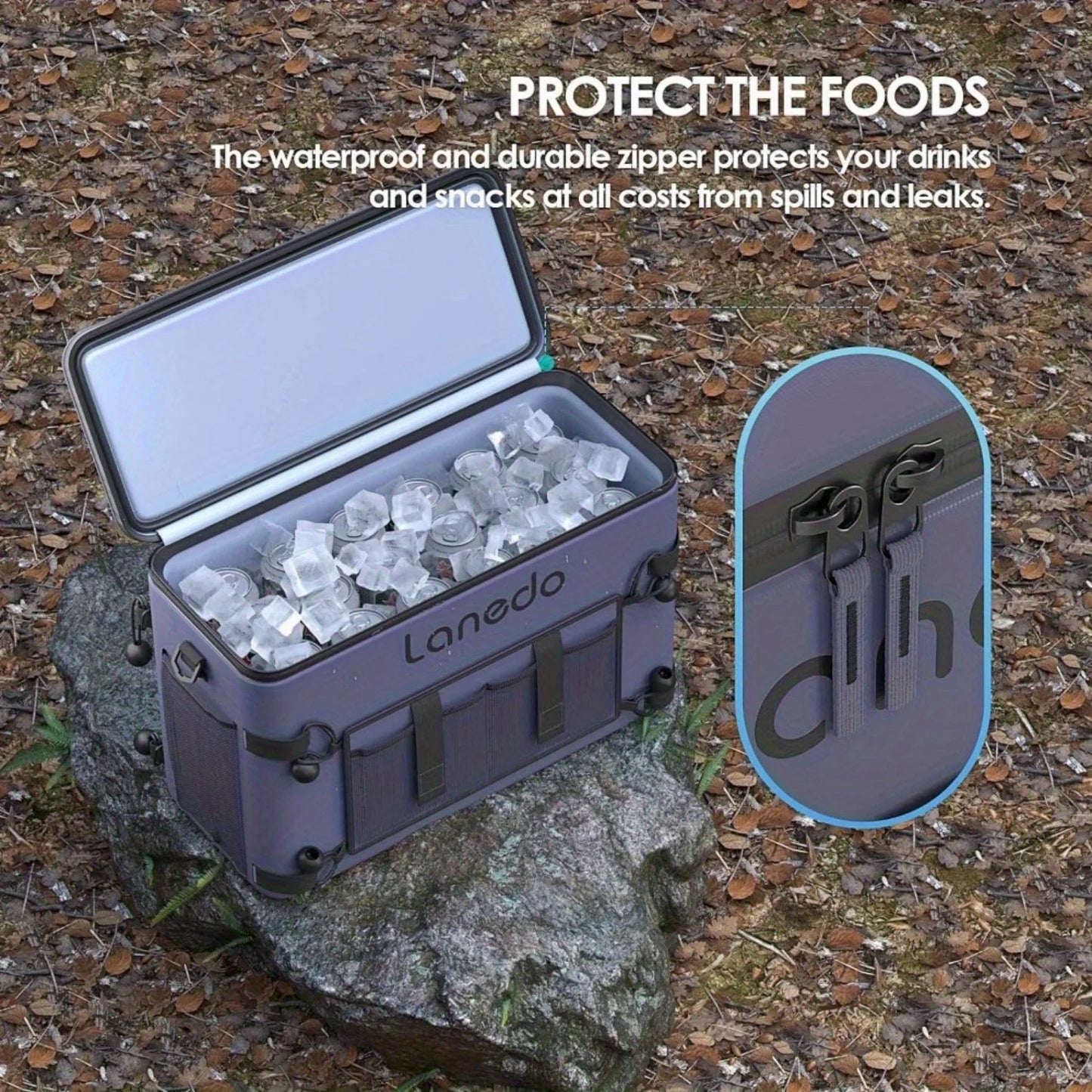 Soft waterproof insulation bag, portable with shoulder strap, suitable for lunch, drinks, camping, fishing, both men and women
