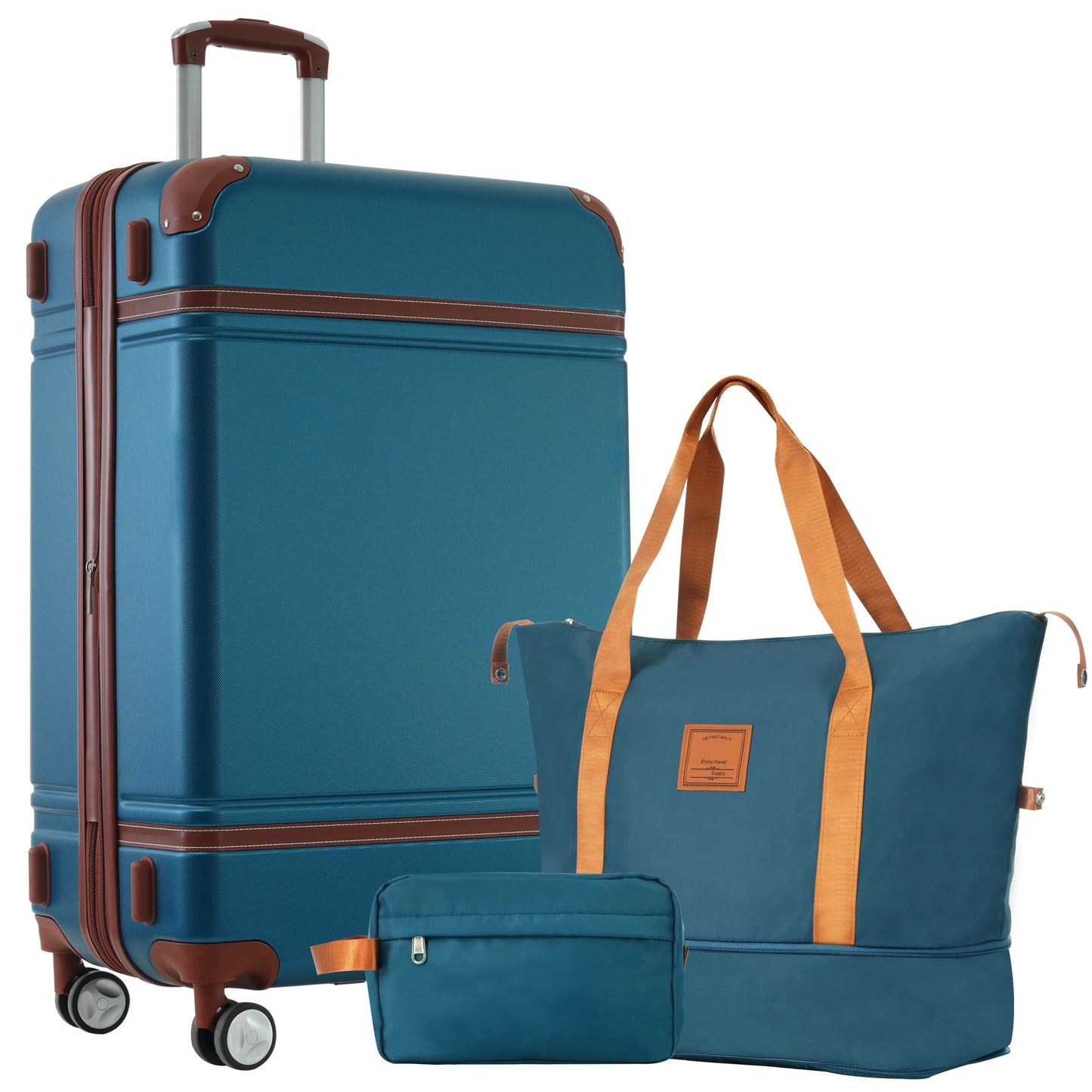Hardshell Luggage Sets with Bags Lightweight Suitcase Double Spinner Wheels with TSA Lock ,Single Vintage Luggage 28 IN