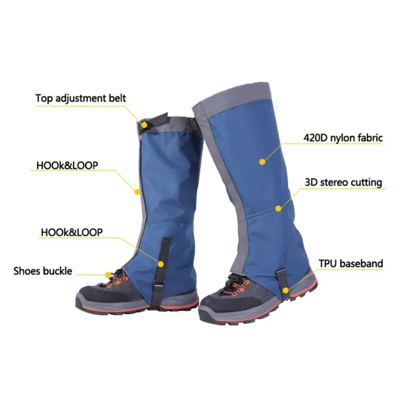 2pcs/Set Shoes Cover Outdoor Snow Kneepad Skiing Gaiters Hiking Climbing Leg Protection Sport Safety Waterproof Leg Warmers