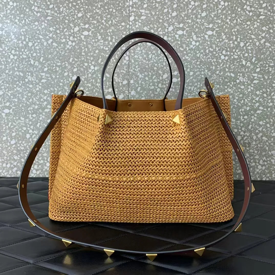 Casual Tote Bag Natural Grass Woven Bags Large Capacity Handbag Shoulder Bag Luxury Designer Bags Summer Beach Vacation Bag