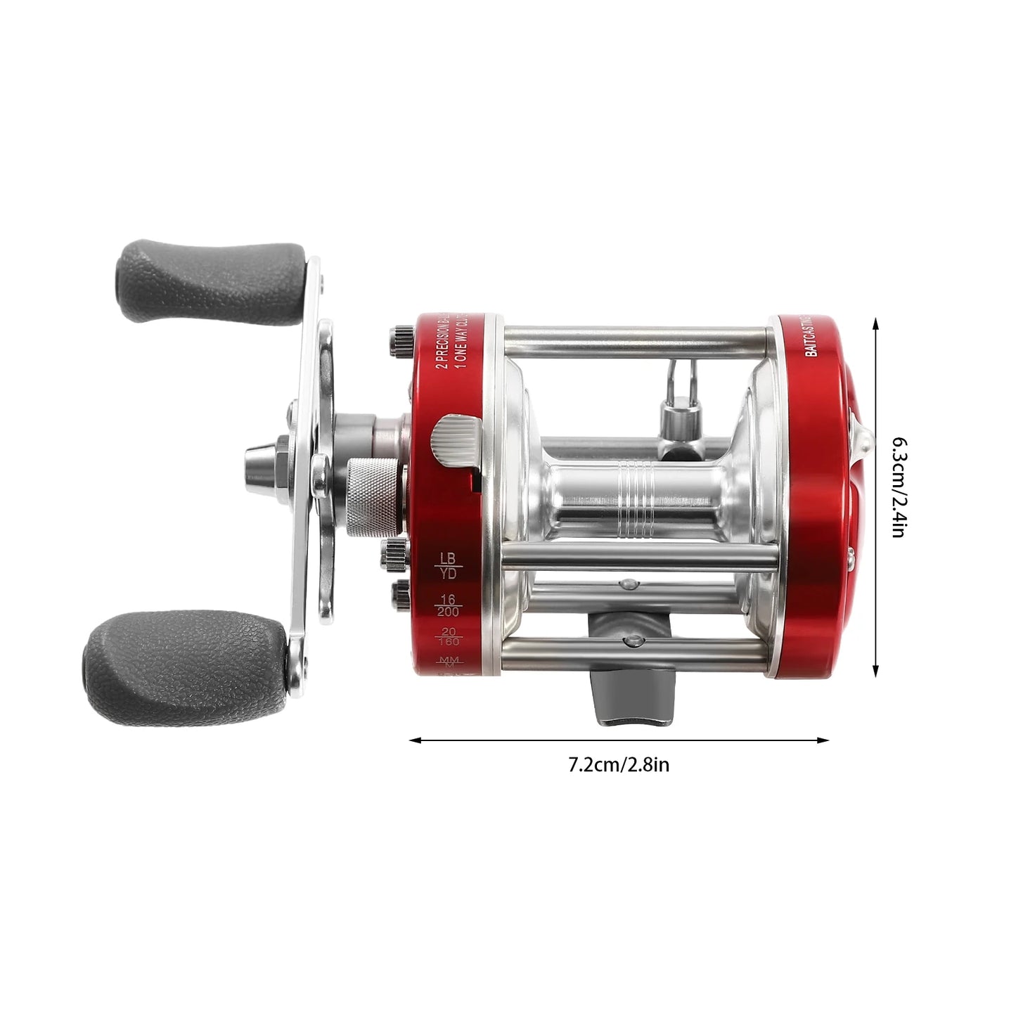 Round Baitcasting Reel, Conventional Reel for Catfish, Baitcasting Fishing Reel