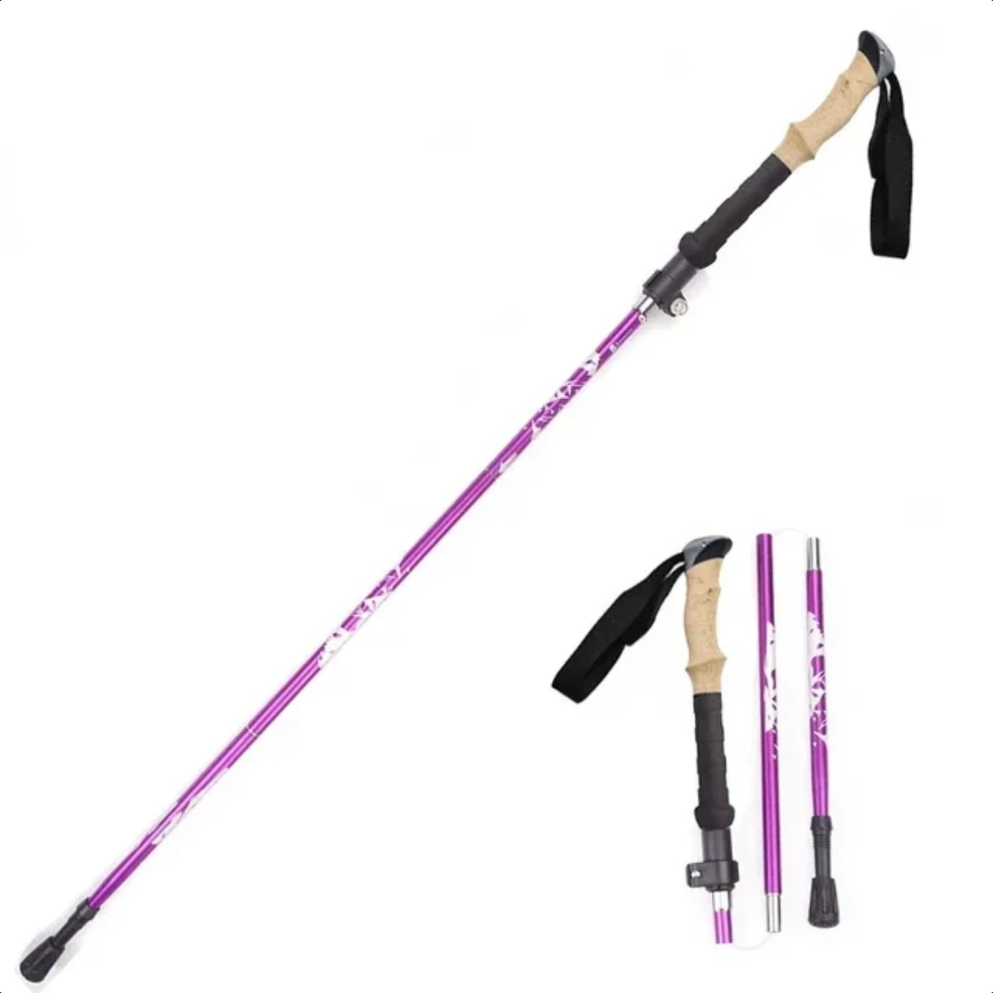 Ultralight Collapsible Telescopic Trekking Pole for Hiking and Travel, Anti Shock Alpinism Walking Stick for Outdoor Crutch