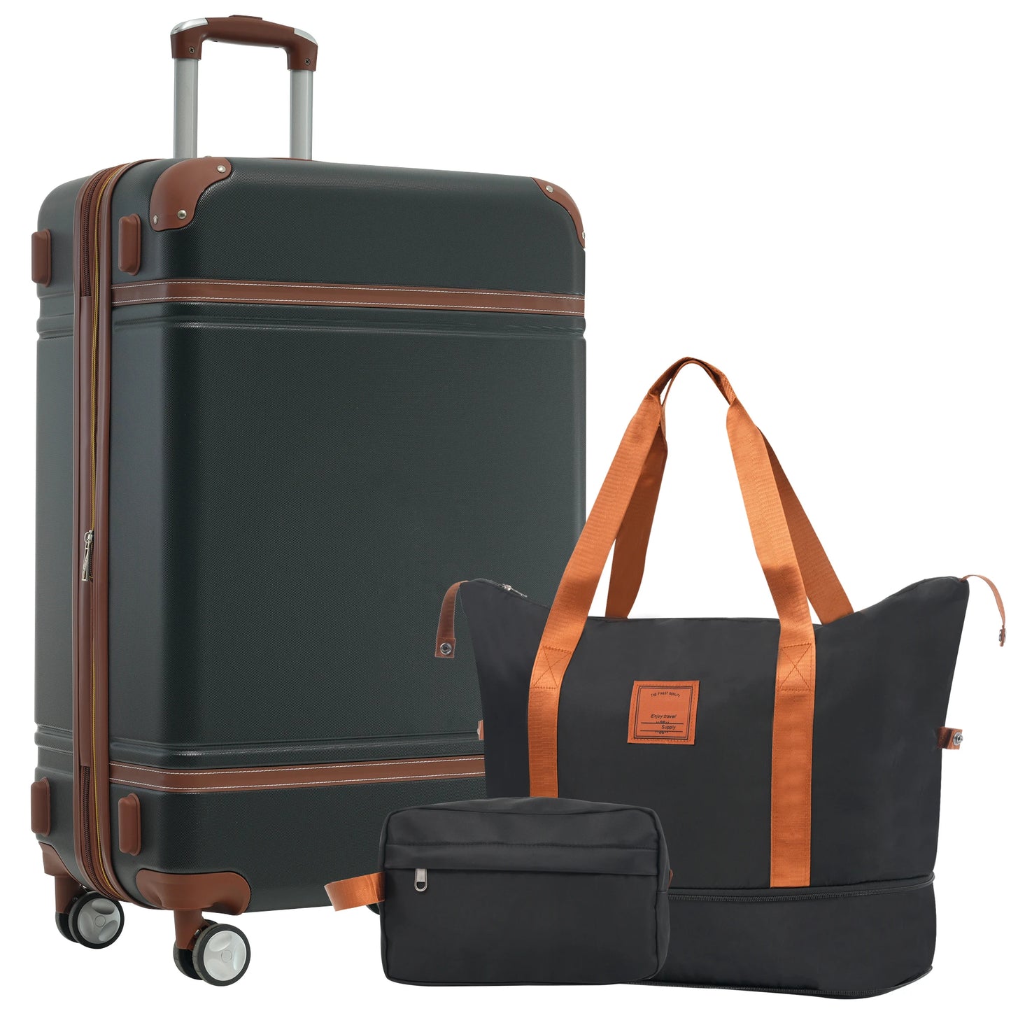 Hardshell Luggage Sets with Bags Lightweight Suitcase Double Spinner Wheels with TSA Lock ,Single Vintage Luggage 28 IN