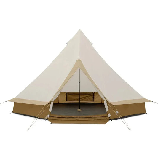 8-Person Glamping Bell Tent Camping Tent Travel 15' X 15' Tents with String Lights, 22.57 Lbs Bell-style Tent  Party Tents