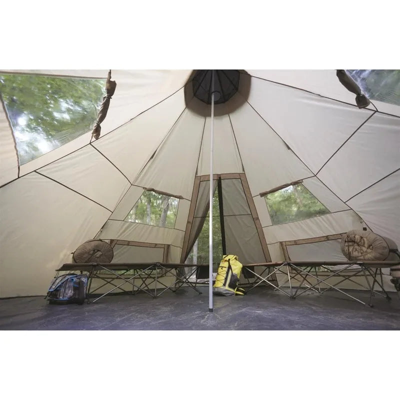 Guide Gear Camping Teepee Tent for Adults, Outdoor, Waterproof, Family, 8 Person, 18' x 18'