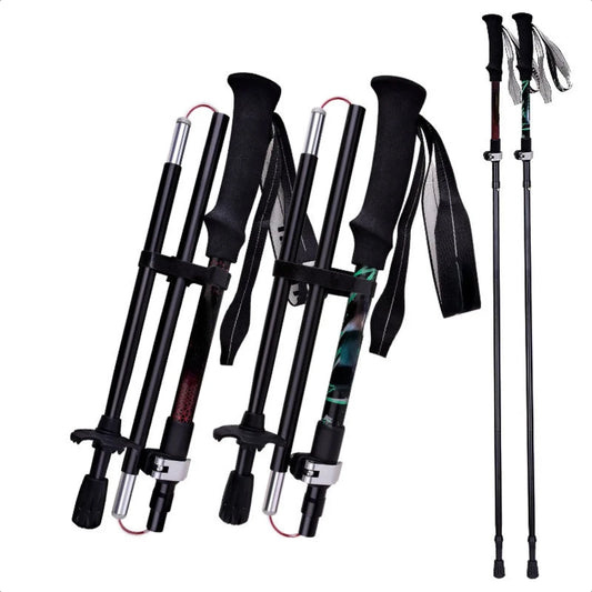 Portable, Lightweight and Convenient Collapsible Trekking Poles for Hiking and Walking: Easy-to-Carry Folding Hiking Stick, Comp