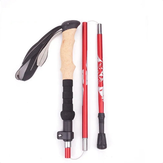 Ultralight Collapsible Telescopic Trekking Pole for Hiking and Travel, Anti Shock Alpinism Walking Stick for Outdoor Crutch