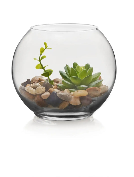 Clear Glass 5.5 Small Bubble Ball Floral Vase