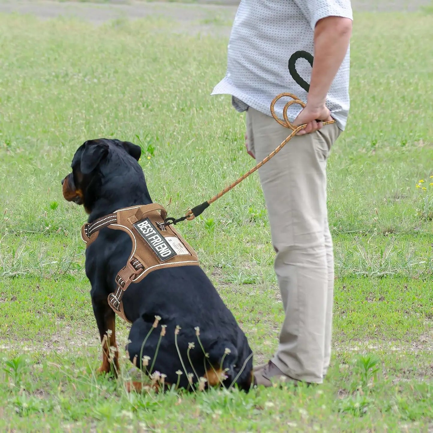 Heavy Duty Tactical Dog Harness for Large Dogs, No Pull Adjustable Pet Harness Reflective Service Training Easy Control