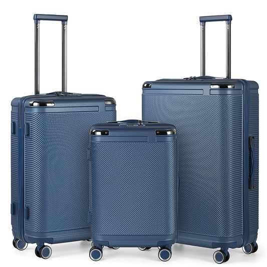 3-Piece PP Hardshell Suitcase Set 20/24/28in - Lightweight Luggage w/360° Spinner Wheels & TSA Lock, Durable Carry-On
