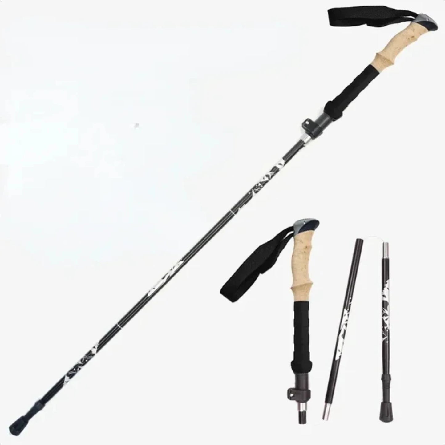 Ultralight Collapsible Telescopic Trekking Pole for Hiking and Travel, Anti Shock Alpinism Walking Stick for Outdoor Crutch