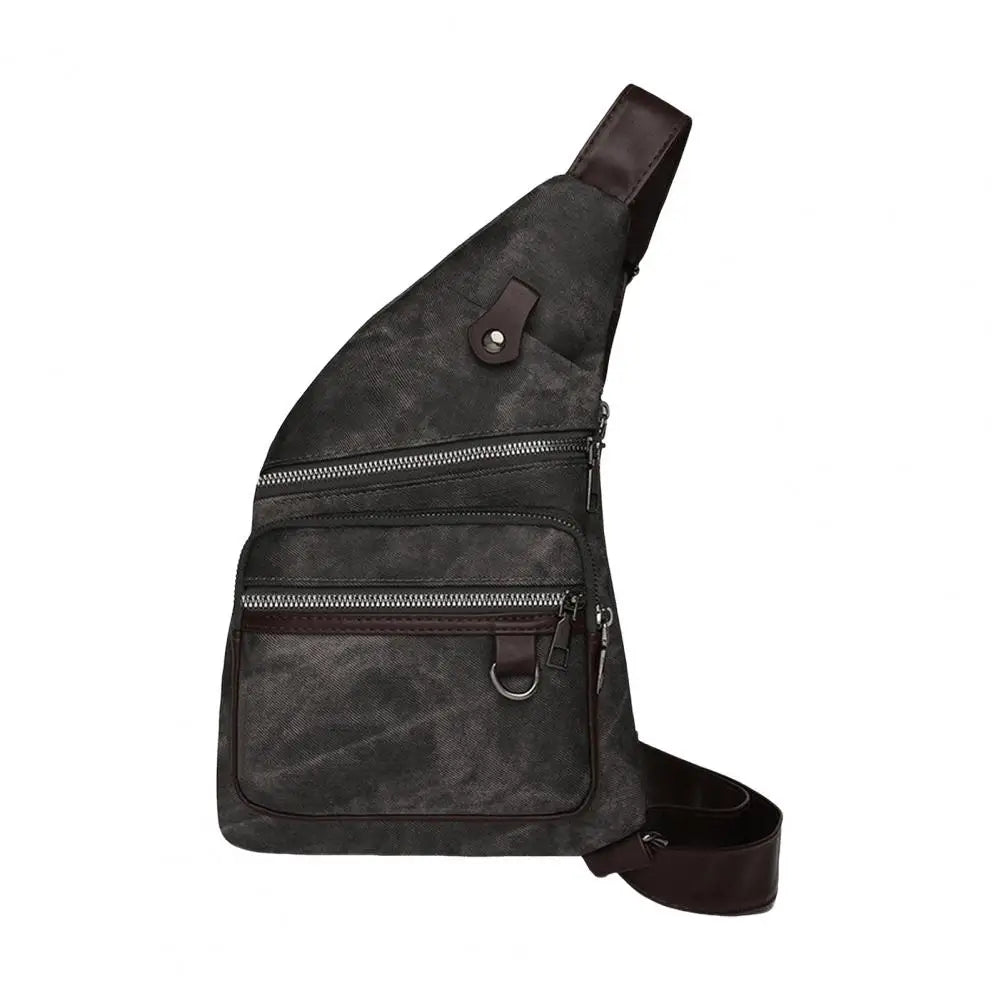 Men's Chest Bags Pack Business Crossbody Fashion Faux Leather Waist Outdoor Casual Sports Travel Anti Theft Single Shoulder Bag