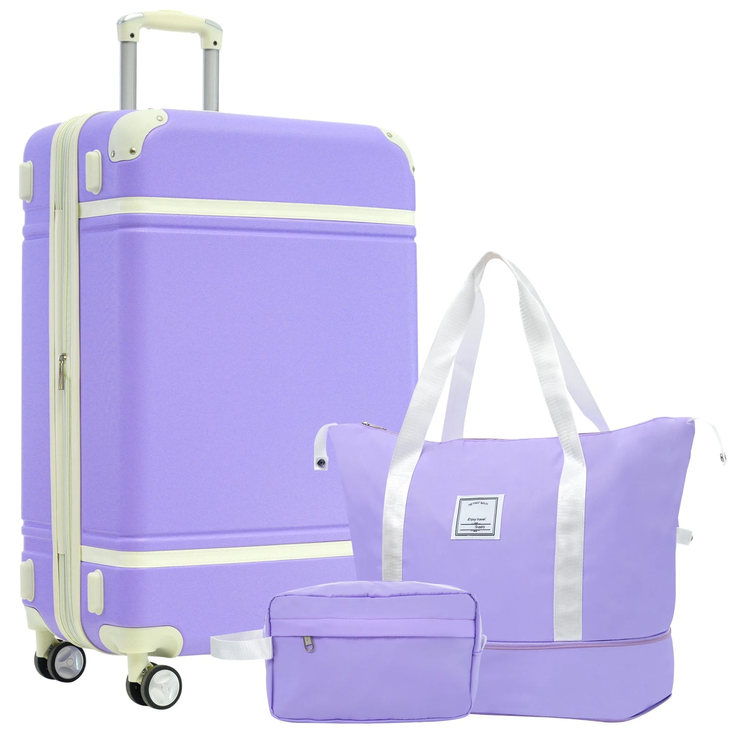 Hardshell Luggage Sets with Bags Lightweight Suitcase Double Spinner Wheels with TSA Lock ,Single Vintage Luggage 28 IN