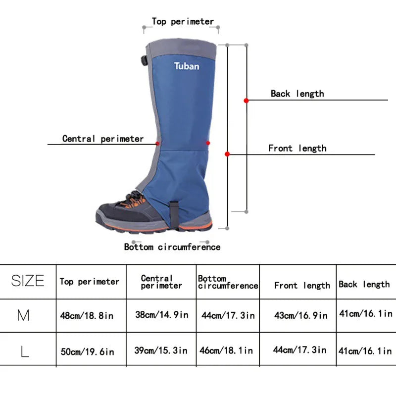2pcs/Set Shoes Cover Outdoor Snow Kneepad Skiing Gaiters Hiking Climbing Leg Protection Sport Safety Waterproof Leg Warmers