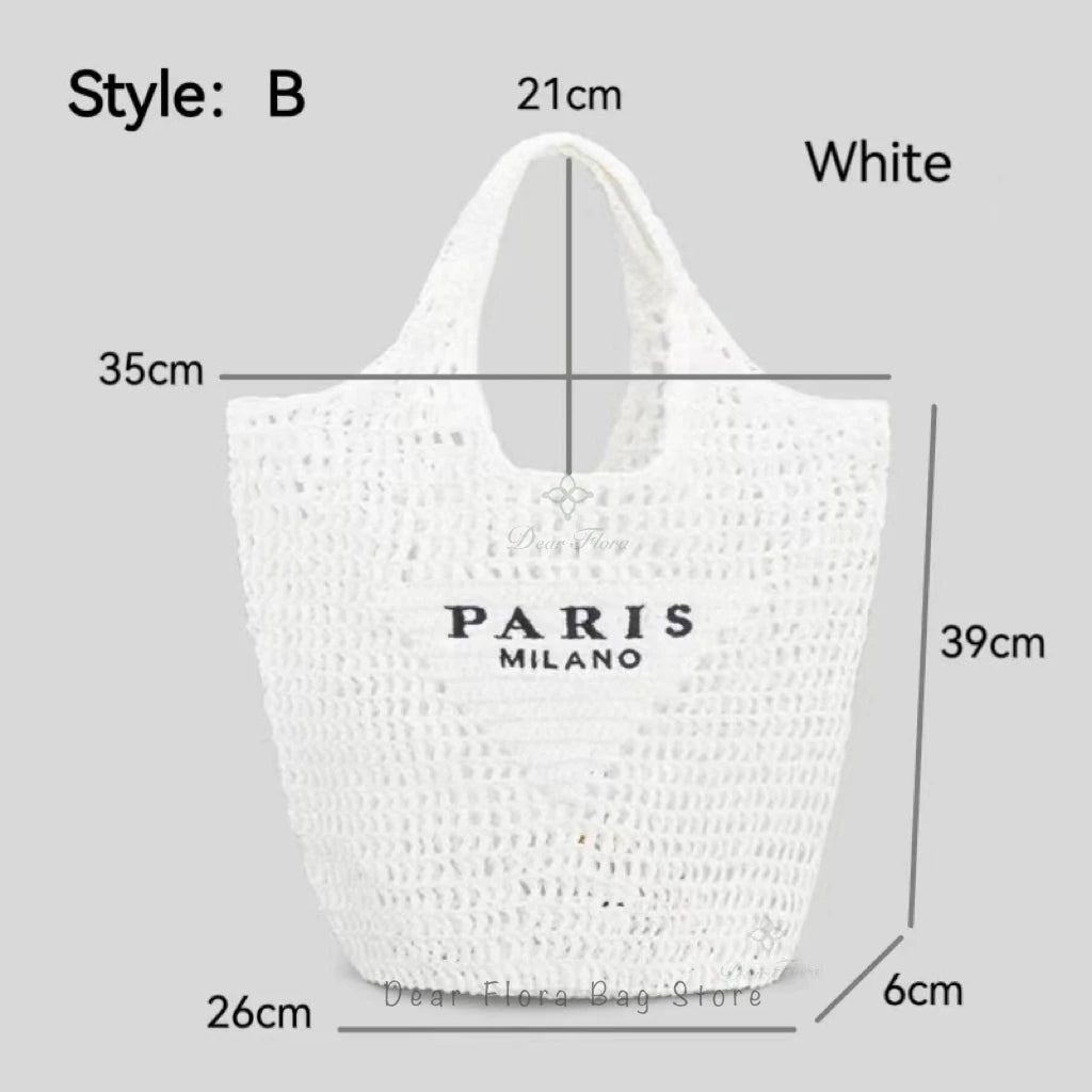 Women Colorful Stripes Fashion Straw Knitting Tote Bag Handwoven Summer Beach Travel Shoulder Bag Casual Bali Big Handbag Purses