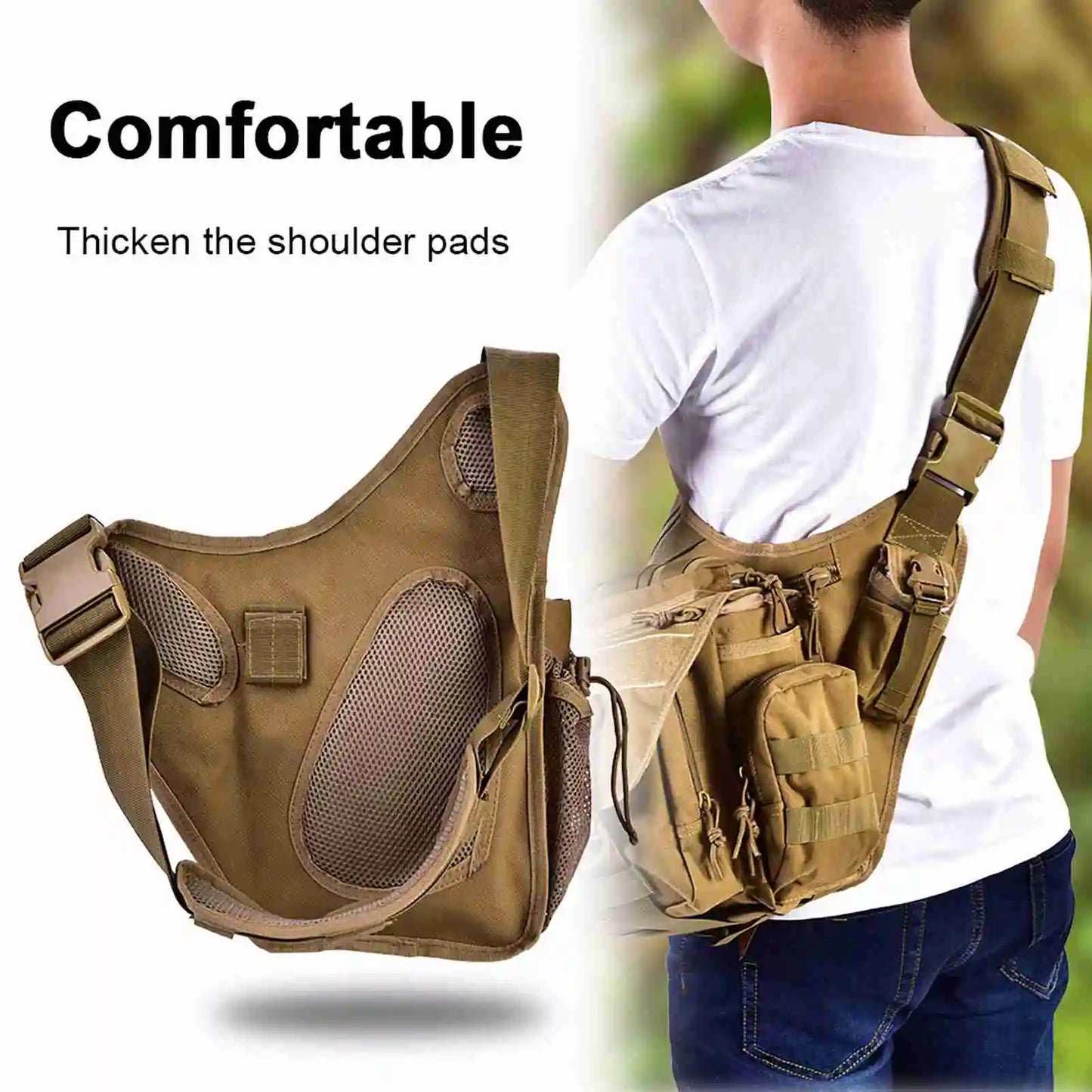 2Colors Men Military Chest Shoulder Bag Pack for Travel Hiking Outdoor Equipment Chest Bag Chest Pack Military Chest Bag