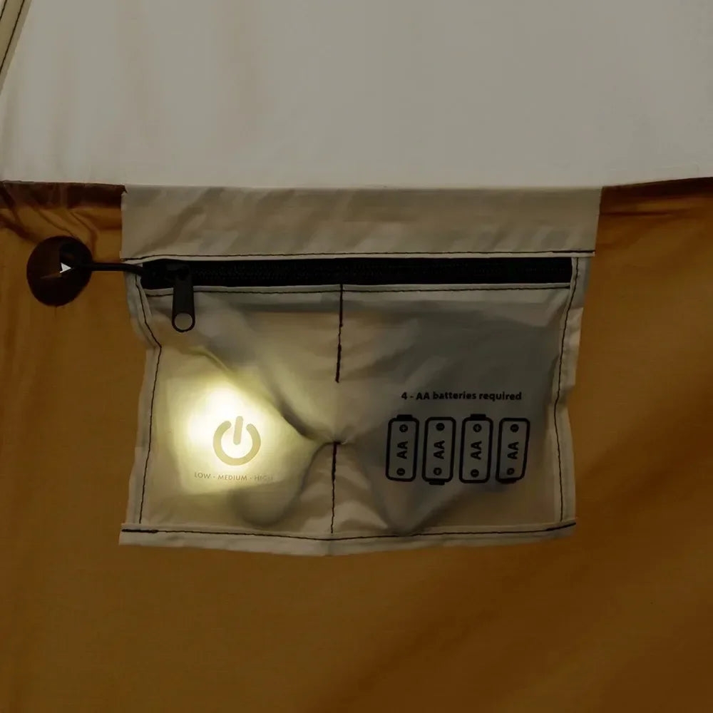 8-Person Glamping Bell Tent Camping Tent Travel 15' X 15' Tents with String Lights, 22.57 Lbs Bell-style Tent  Party Tents