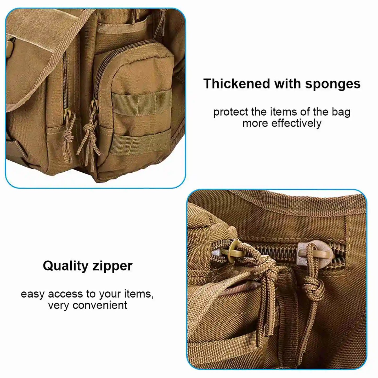 2Colors Men Military Chest Shoulder Bag Pack for Travel Hiking Outdoor Equipment Chest Bag Chest Pack Military Chest Bag