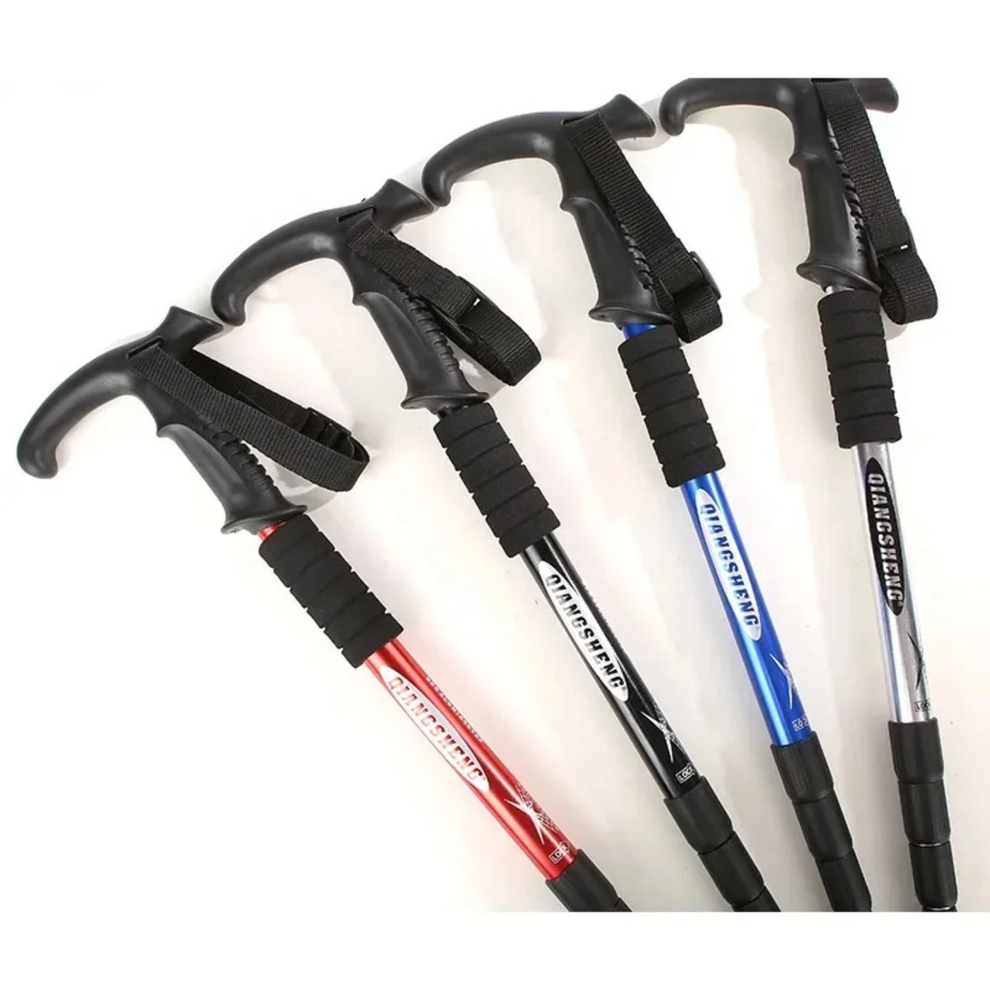 Aluminum Alloy Folding Walking Sticks Hiking High-quality Trekking Poles 4-section Telescopic Walking Sticks The Elderly