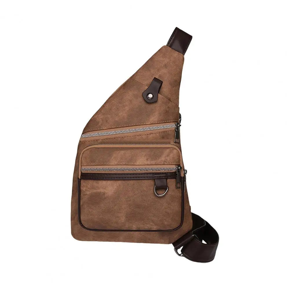 Men's Chest Bags Pack Business Crossbody Fashion Faux Leather Waist Outdoor Casual Sports Travel Anti Theft Single Shoulder Bag