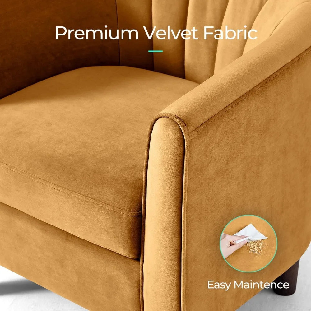 Accent Chair, Barrel Chair with Ottoman, Modern Comfy Reading Chair Armchair for Living Room Study Room Office