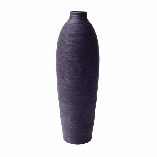 24 Textured Matte Ceramic Floor Vase, Black