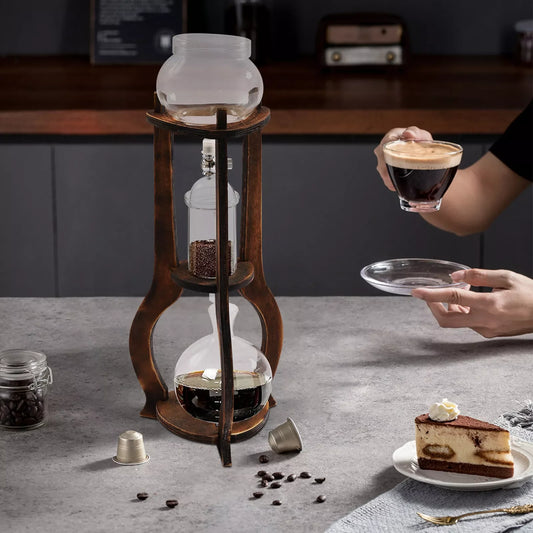 600ml Iced Coffee Dripper Brew Drip Tower Coffee Maker Stainless Steel High Borosilicate Glass Coffeeware