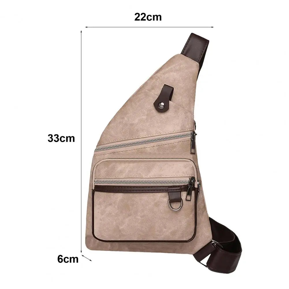 Men's Chest Bags Pack Business Crossbody Fashion Faux Leather Waist Outdoor Casual Sports Travel Anti Theft Single Shoulder Bag