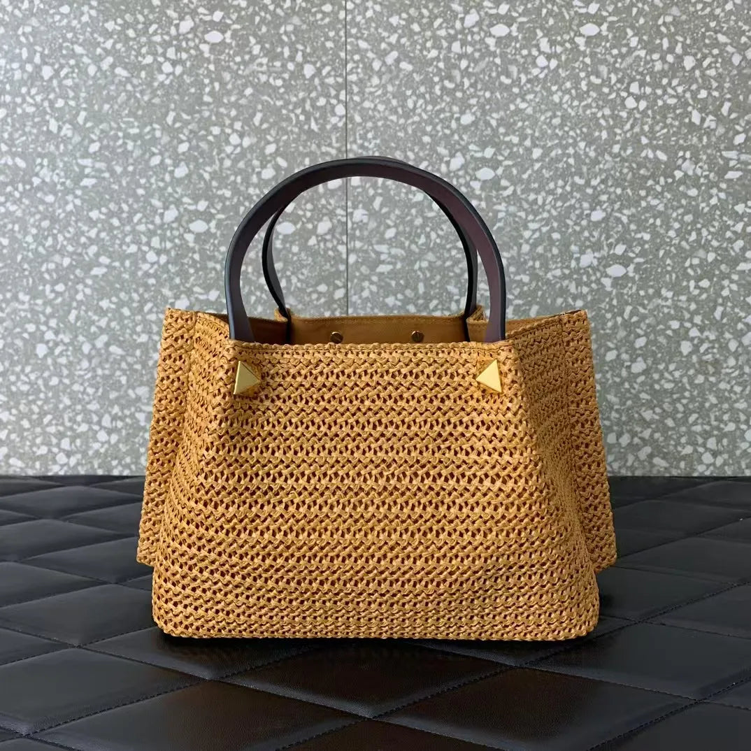 Casual Tote Bag Natural Grass Woven Bags Large Capacity Handbag Shoulder Bag Luxury Designer Bags Summer Beach Vacation Bag