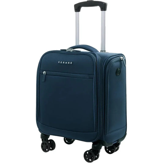 Underseat Carry On Luggage with Wheels, 14.5-Inch Spinner Small Suitcase, Softside Lightweight Travel Bag for Men and Women