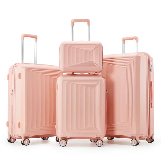 Luggage 4 Piece Sets Hard Shell Lightweight TSA Lock Carry on Expandable Suitcase with Spinner Wheels Travel Set for Men Women