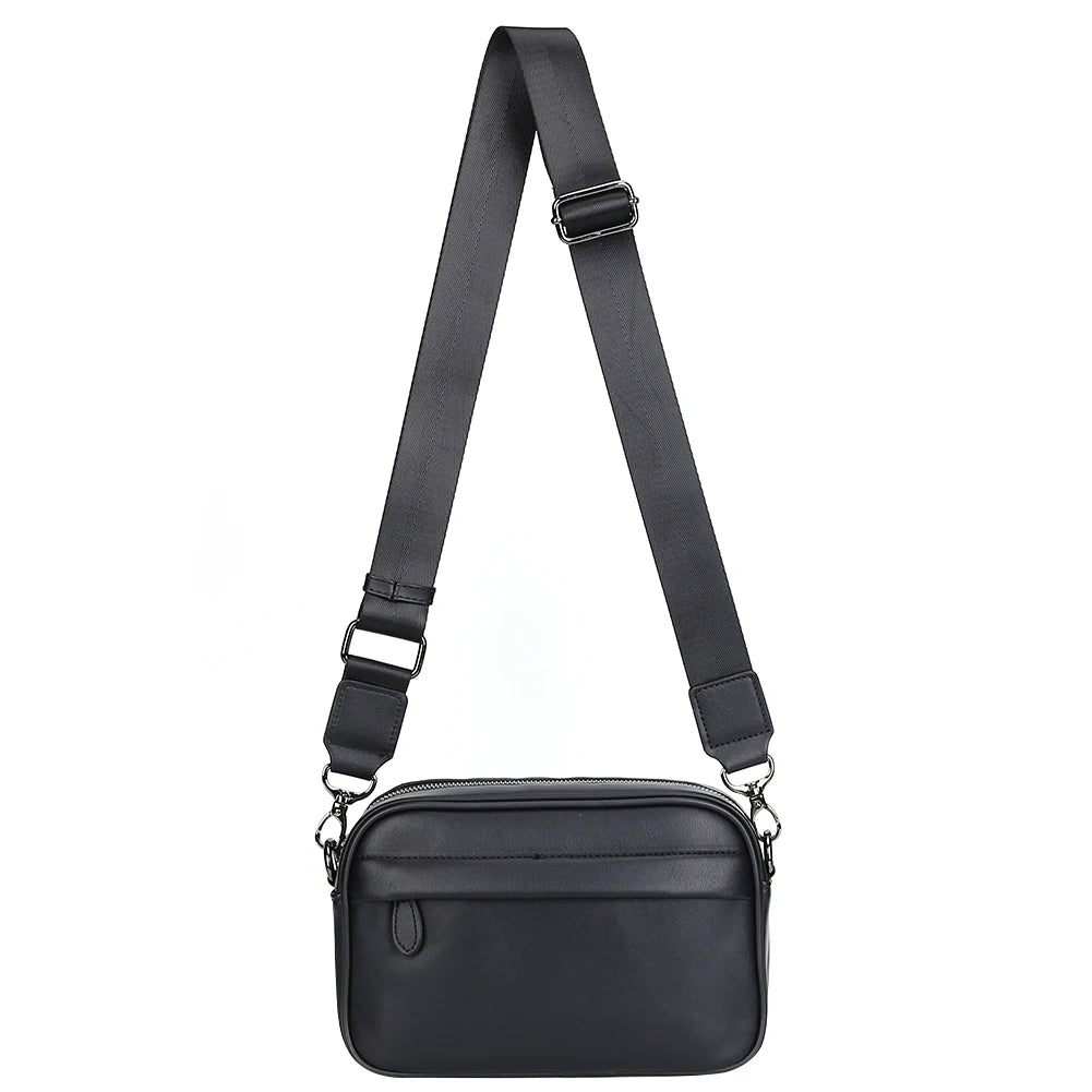 Leather Crossbody Satchel Classic Pattern Casual Business Men Shoulder Crossbody Bag Small Square Plaid Designer for Travel Work