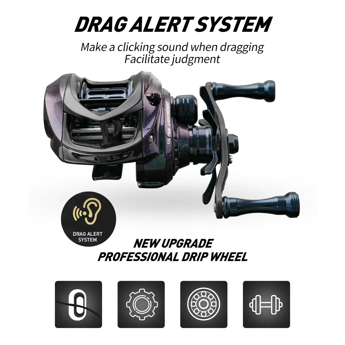 Baitcasting Reel 6.5 1 Fishing reel just 125g with Ceramic Bearings BFS reel Ultra light 5kg Drag Casting Reel