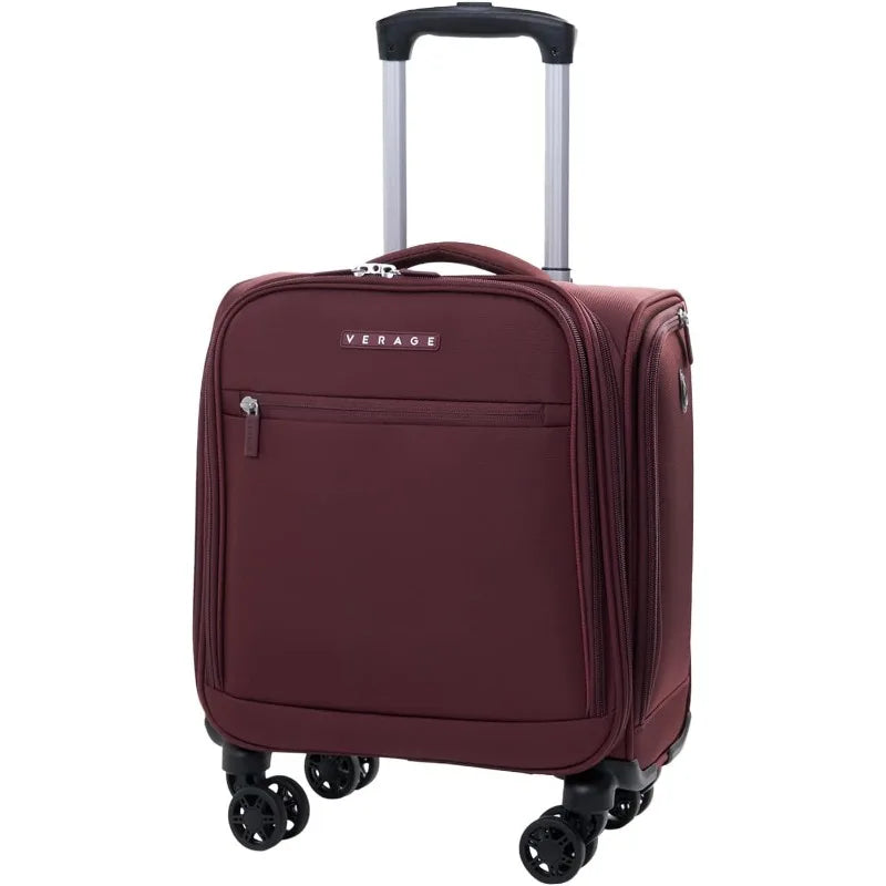 Underseat Carry On Luggage with Wheels, 14.5-Inch Spinner Small Suitcase, Softside Lightweight Travel Bag for Men and Women