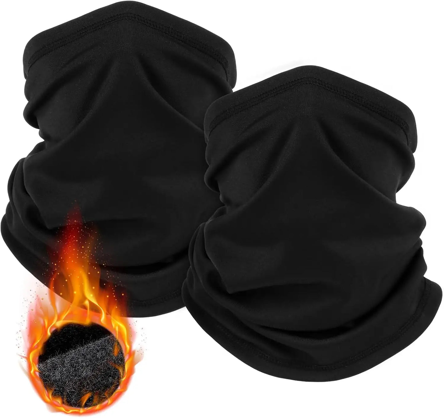 2 Pack Winter Neck Gaiter Warmer for Men&Women,Windproof Face Cover Fleece Face Mask Scarf for Cold Weather Sport