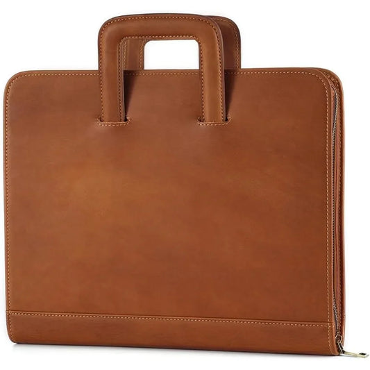 Tote combination with hidden handle, whole grain leather combination organizer for men and women