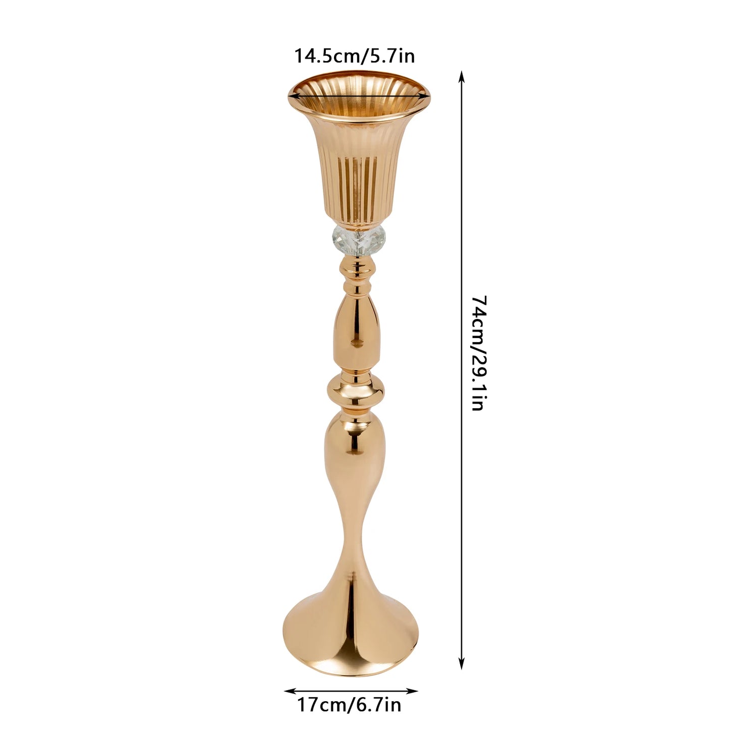 10 Pcs 29.1in Tall Flower Vases Set Gold Wedding Centerpieces Flower Stand for Dining Room Table Party Birthday Home Decoration