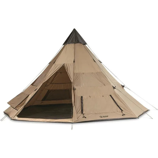 Guide Gear Camping Teepee Tent for Adults, Outdoor, Waterproof, Family, 8 Person, 18' x 18'
