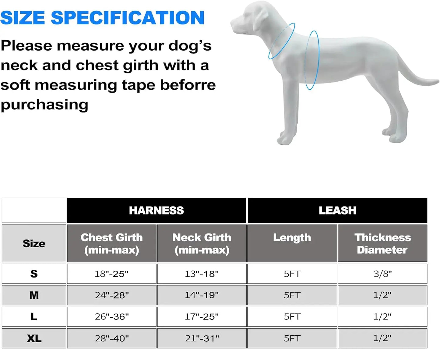 Heavy Duty Tactical Dog Harness for Large Dogs, No Pull Adjustable Pet Harness Reflective Service Training Easy Control