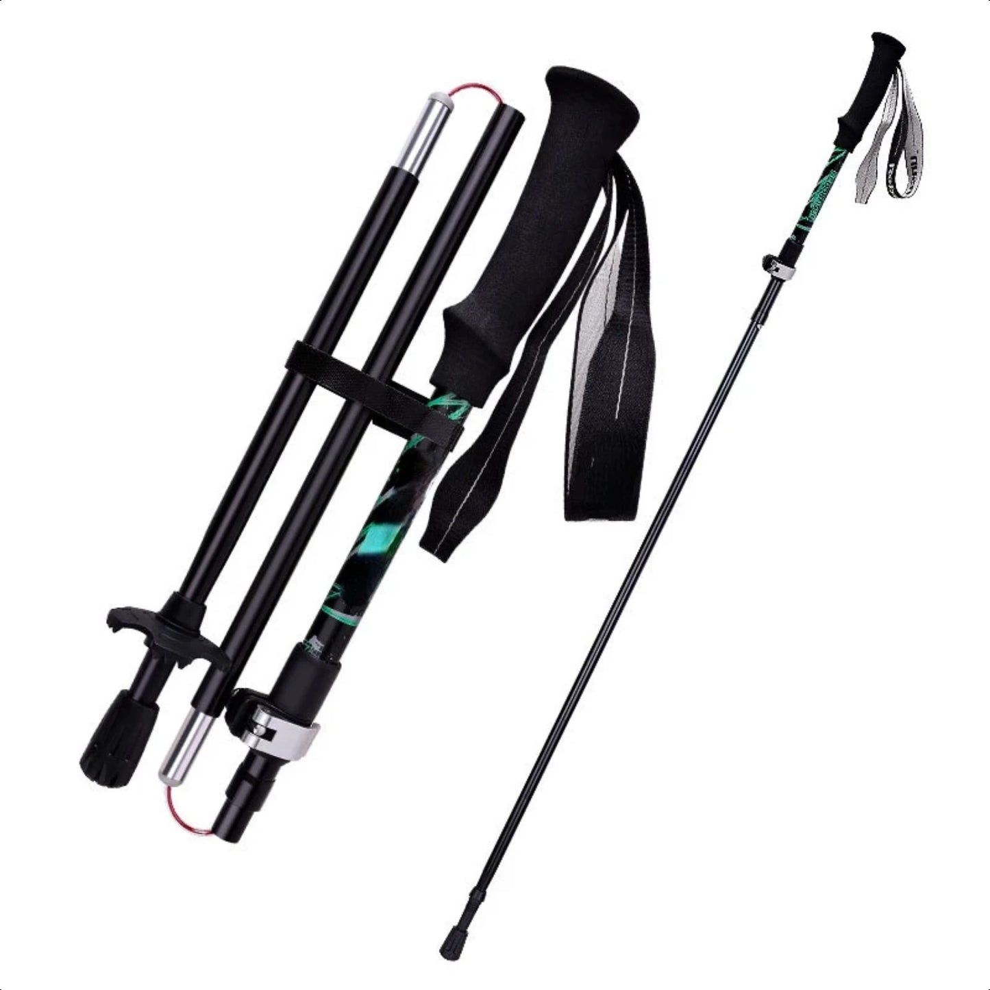 Portable, Lightweight and Convenient Collapsible Trekking Poles for Hiking and Walking: Easy-to-Carry Folding Hiking Stick, Comp