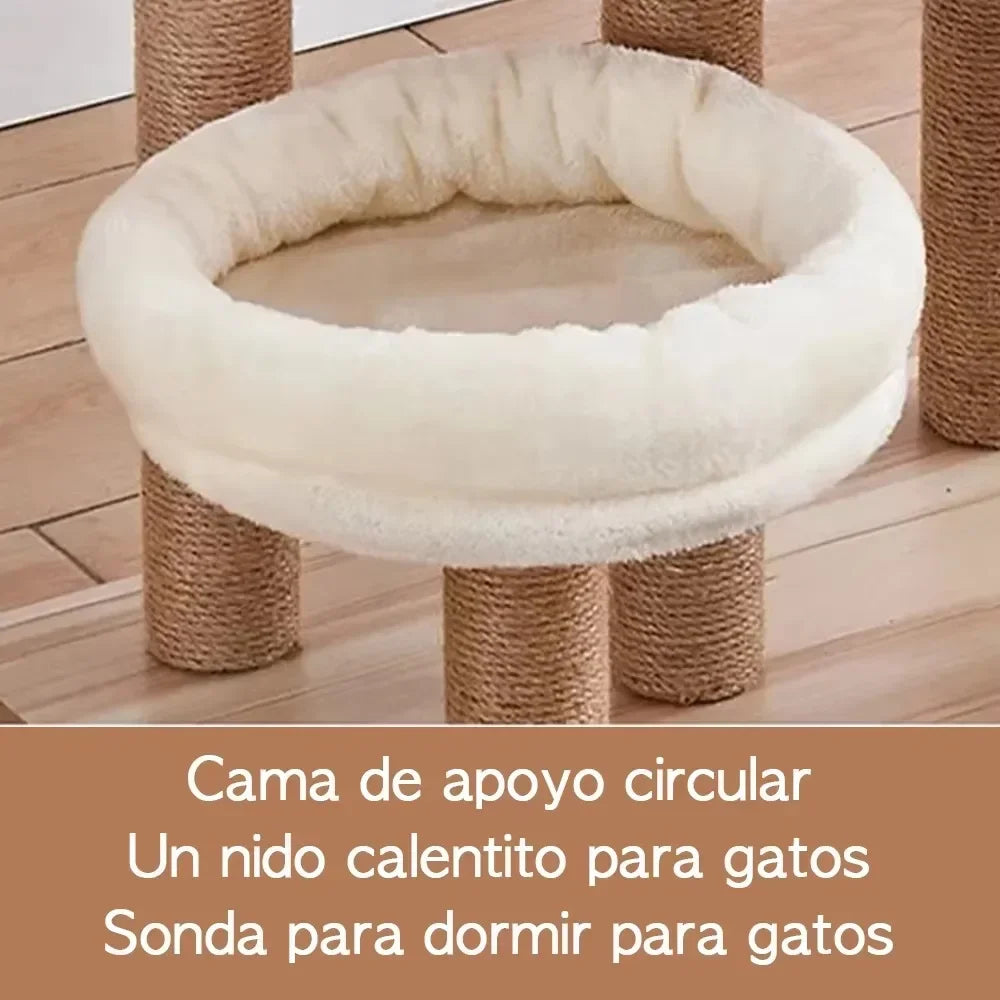 Scratching Posts Modern Cat Tree Tower Multi-layer Cat Climbing Frame Multi-Level Large Wooden Cat Tree House Cat Condo Cat Toys