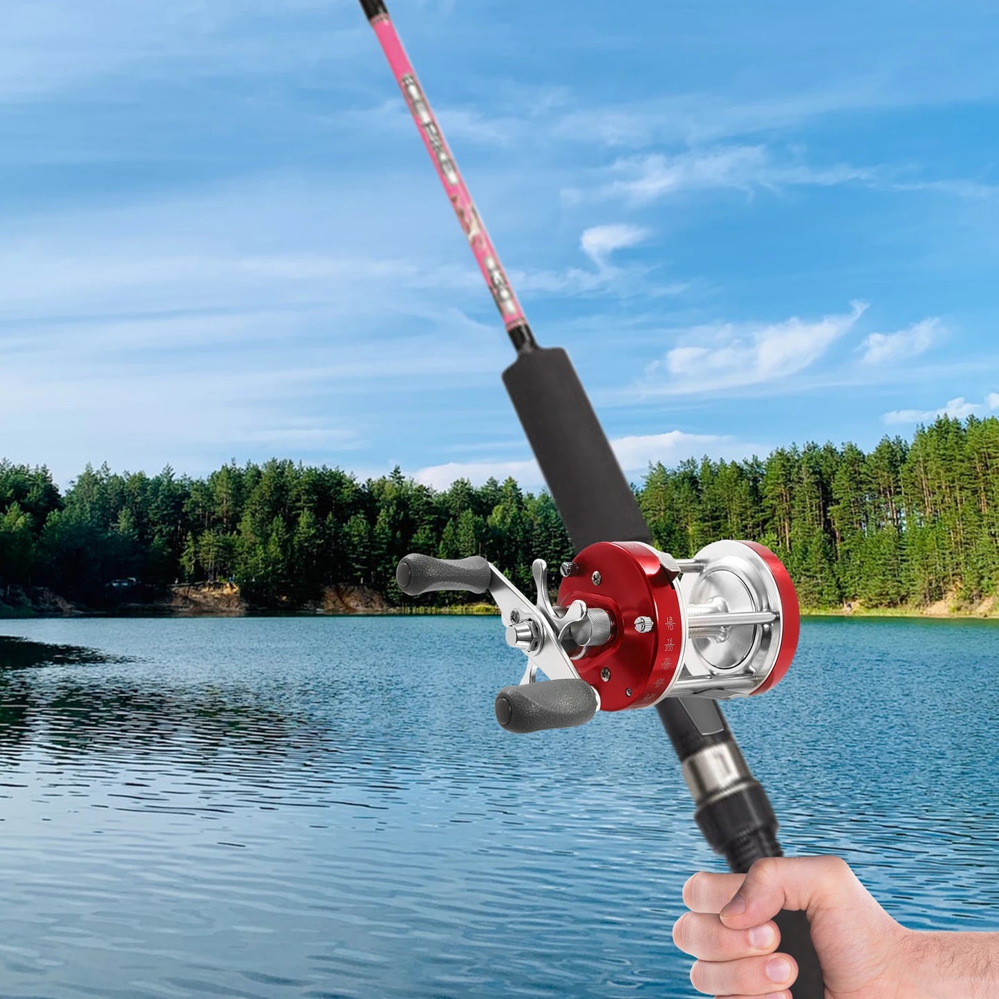 Round Baitcasting Reel, Conventional Reel for Catfish, Baitcasting Fishing Reel