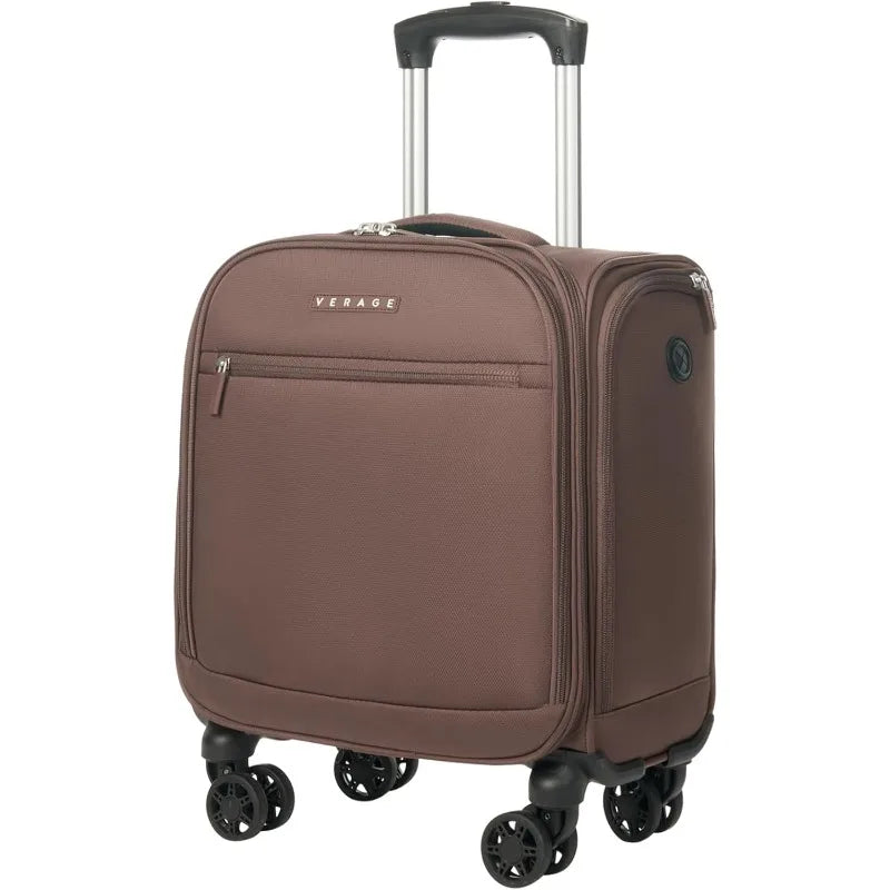 Underseat Carry On Luggage with Wheels, 14.5-Inch Spinner Small Suitcase, Softside Lightweight Travel Bag for Men and Women