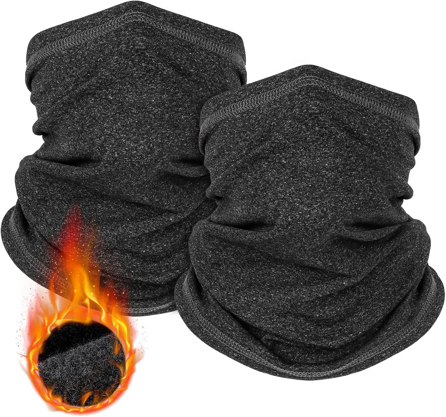 2 Pack Winter Neck Gaiter Warmer for Men&Women,Windproof Face Cover Fleece Face Mask Scarf for Cold Weather Sport