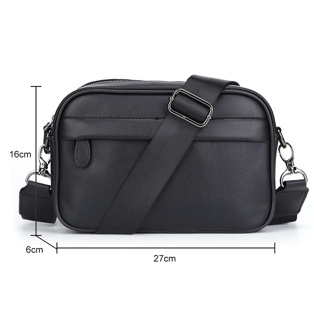 Leather Crossbody Satchel Classic Pattern Casual Business Men Shoulder Crossbody Bag Small Square Plaid Designer for Travel Work