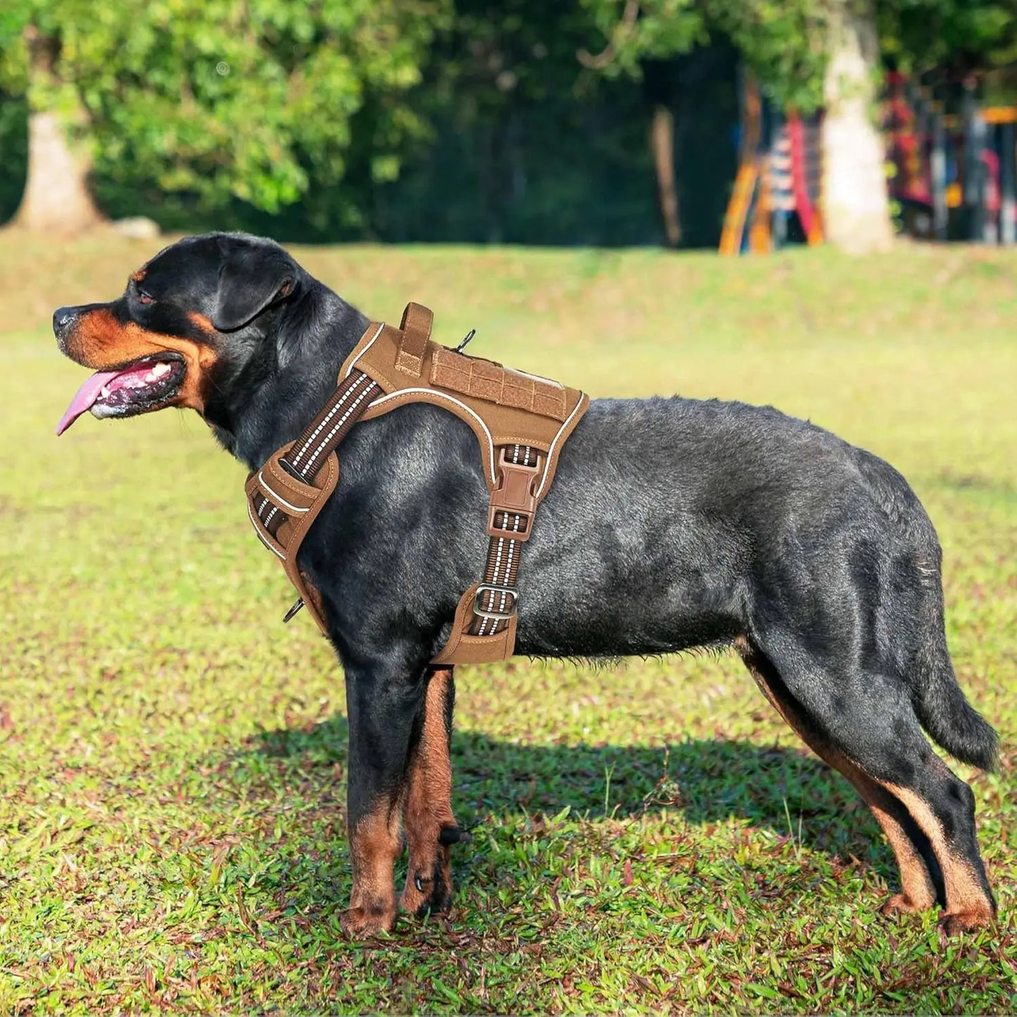 Heavy Duty Tactical Dog Harness for Large Dogs, No Pull Adjustable Pet Harness Reflective Service Training Easy Control